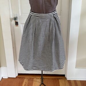 Lulus‎ Black White Striped A Line Pleated Skirt Large